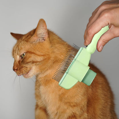 Lot de 2 brosses autonettoyantes pour chiens et chats - Poils courts et longs